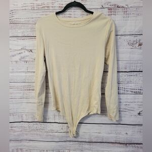 Abcrombie & Fitch XL Cream Ribbed Longsleve Bodysuit